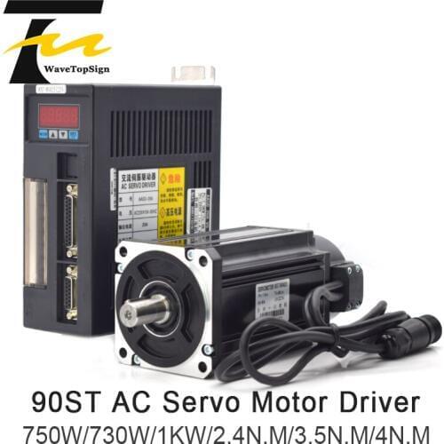 AC Servo Motor Driver 750W 730W 1KW 2.4N.M 3.5N.M 90ST Series AC Motor Matched Servo Driver AASD 15A 20A Complete Motor kit