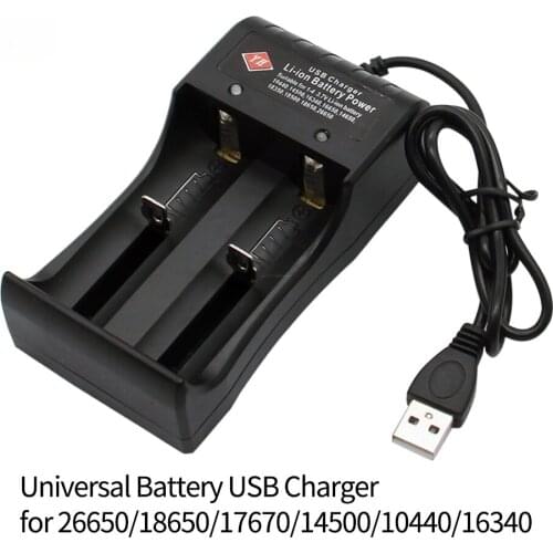 Universal 1/2 Slot 3.7V 18650 Battery 26650 14500 17670 USB Charger Smart Charger For Rechargeable Li-ion NiMH 18650 Batteries