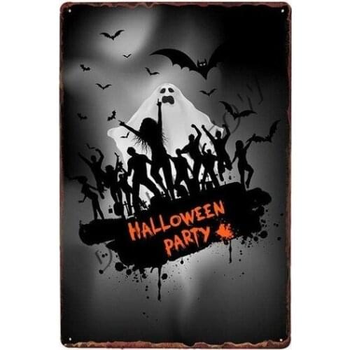 Vintage Happy Halloween Metal Tin Signs Pumpkin Party Decoration Trick or Treat Retro Wall Poster Bar Cafe Club Home Decor WY64