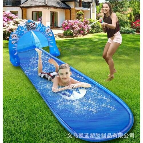 Water Slides Inflatable Water Slide Game Toy Water Toy Double Sliding Cloth Children Grass Outdoor Water Spray Pad Water Ring