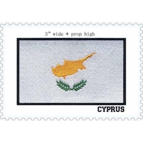 3" wide CYPRUS 100% embroidery flag high-quanlity patch applique for dresses