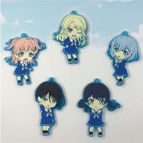BanG Dream! Japanese anime figure rubber Silicone mobile phone charms/keychain