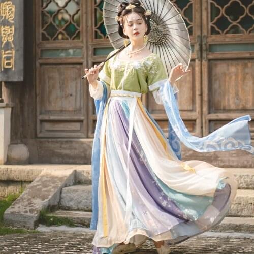 New Fairy Hanfu Women Cosplay Costume Traditional Chinese Clothing Elegant Dress Stage Costume Chinese Folk Dance Wear DL7537