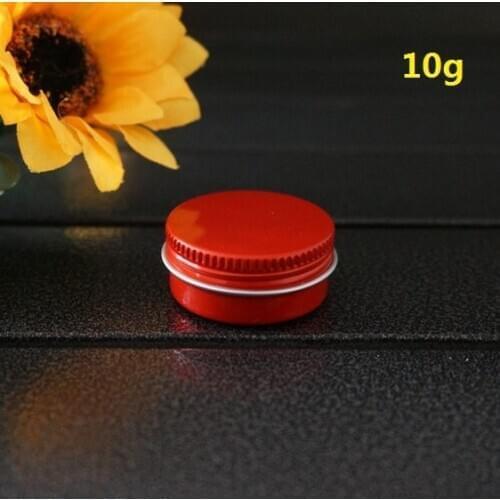 10g 10ml Empty Red Small 35*17mm Aluminum Box Metal Tin Cans DIY Cream Round Refillable Jar Tea Aluminum Pot Empty Red Container
