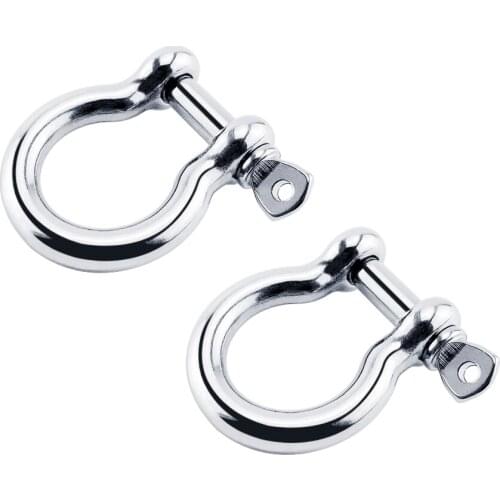 2PCS Boat Accessories 316 Stainless Steel Boat Carabiner D Bow Shackle With Screw Pin Anchor Shackle Clasp Buckles Yacht Canoe