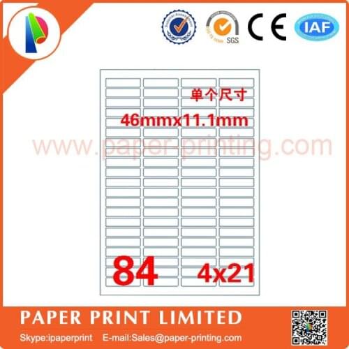 5000 sheet A4 blank matte white label for inkjet printer compatible L7656/J8656 Szie: 46mm x 11.1mm