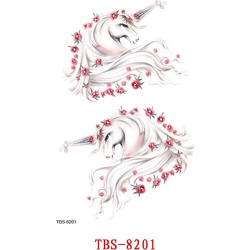 Watercolor Red Flower Tattoo Sticker Black Lion Rose Sexy Tattoo Beast Fashion Waterproof Temporary Fake Tatoo Body Art