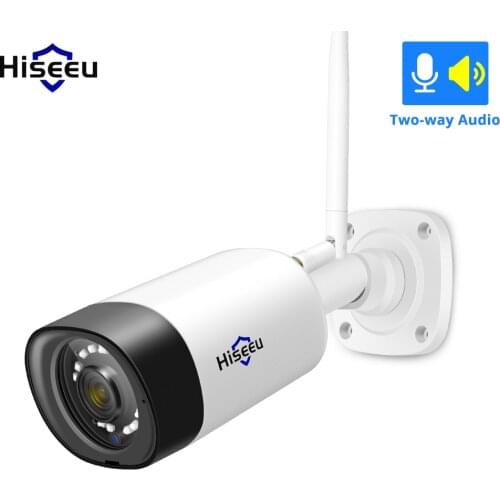 Hiseeu Wireless Outdoor IP Camera 1080P Waterproof 2MP CCTV Security Wifi Camera Two-way Audio P2P Bullet Surveillance Camera