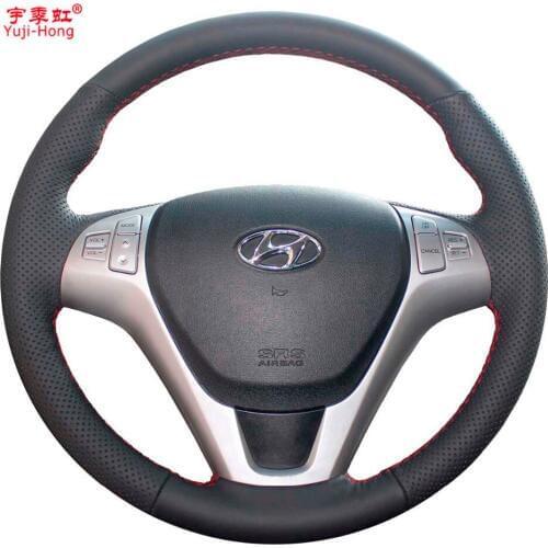 Yuji-Hong Artificial Leather Car Steering Wheel Covers Case for Hyundai Rohens Coupe 2009 Car-styling Hand-stitched Cover