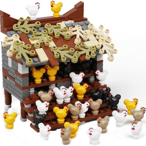 City MOC Sets Chicken House Model Toys For Children Food Farm Building Blocks Parts DIY Eggs Accessories Creative Cities Bricks