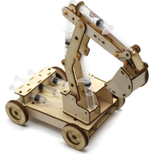 Children Educational Science Experiment Technology Toy Set DIY Hydraulic Excavator Model Puzzle Kids Toys