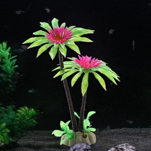Artificial Aquarium Plants Realistic Decorative Eco-friendly Simulation Coconut Tree Fish Tank Ornament for Aquarium Decor