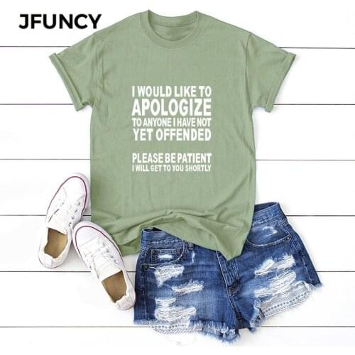 JFUNCY Plus Size Letter Print T Shirt Women Oversize Summer T-shirts Female Cotton Short Sleeve Tees Top Woman Casual Tshirt