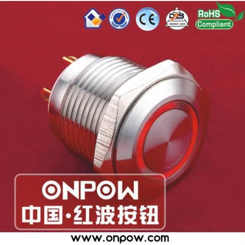 ONPOW 16mm momentary illuminated pushbutton switch GQ16F-10E/J/R/12V/S