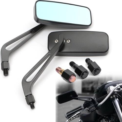 2pcs 8mm 10mm aluminum motorcycle rectangular rearview mirror for Honda for Yamaha