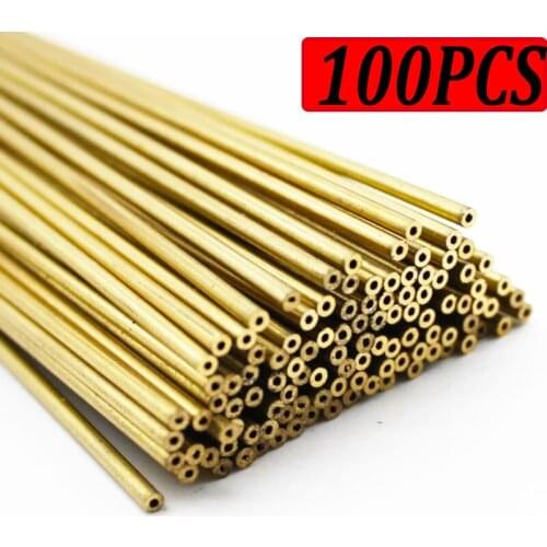 100PCS Brass Tubes Diameter 2mm/3mm/4mm/5mm/6mm Length 300mm Long 0.45mm Wall Brass Pipe Brass Tube Cutting Tool High Quality