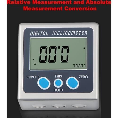Multi-functional Digital Inclinometer Zinc Alloy Shell 360 Degree Electronic Protractor Mini Digital Angle Gauge with Magnet