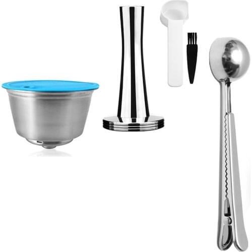 Reusable Coffee Capsule Set With Tamper&Clip,Stainless Steel Coffee Filter For DOLCE-GUSTO Coffee Machine Maker
