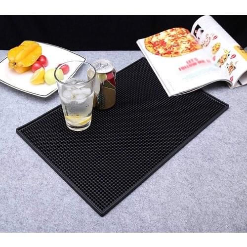 Non-slip Bar Rubber Mat PVC Pad Coaster Kitchen Placemat Bar Rectangle Mat Cup Mug Set Beer Whiskey Waterproof Bar Accessories