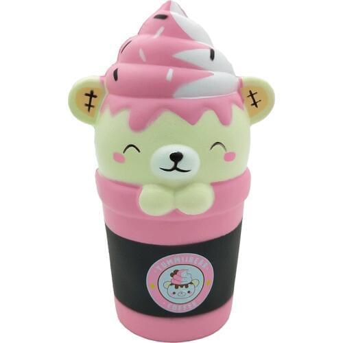 2019 New 16cm Galaxy Ice Cream bear Squishy Slow Rising Cute Jumbo Strap Soft Squeeze Scented Bread Cake Toy Gift Kid Fun Drop