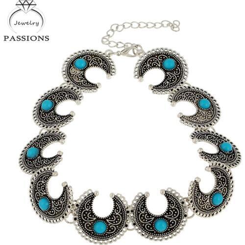 New Fashion Bohemian Choker Necklace Charm Vintage TurquoiseMaxi Necklaces&PendantsJewelry Accessory Chokers Necklace For Women
