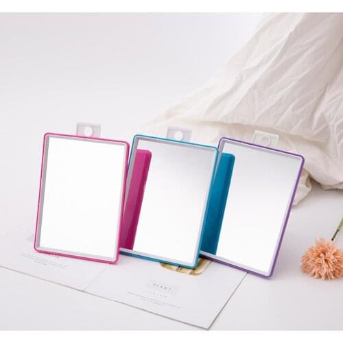 Hanging Rectangle Mirror Wall Decorative Small Table Desk Mirror, Plastic Frame, for Home Living Room Bathroom Bedroom, 20x15cm