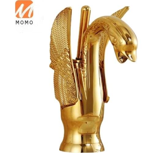 Single hole bionic design independent villa luxury golden faucet