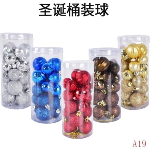 Christmas decoration supplies 3-4CM Christmas barreled ball ornaments shopping mall window scene layout hanging ball pendants 20