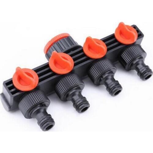 Garden Water Tap Splitter Adaptor Quick Thread Hose Pipe Connector Adapter 4 Way