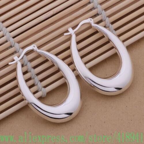 925 Jewelry silver plated earrings, silver fashion jewelry, Empty stereo U /ehjamyqa bilajzsa AE307