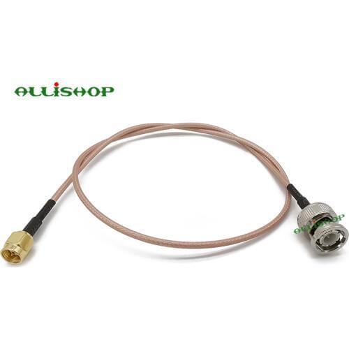 SMA Male to BNC Male RF Cable 50 Ohm BNC Plug to SMA Plug RG316D Double Shield Silver Low Loss Coaxial Cable 1/2/5/8/10/12/15M