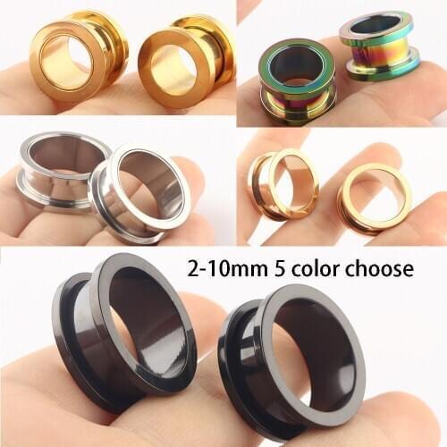 TIANCIFBYJS Stainless Steel Ear Stretching Tunnel 2g 0g 00g Plug Set Expander Screwed Gauge Piercing Body Jewelry 2-10mm 200pcs
