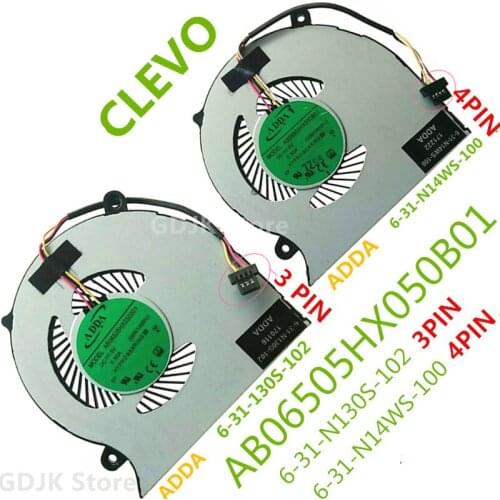 Laptop/Notebook CPU Cooling Fan For Clevo N130S N130BU N131BU N130WU N131WU ADDA 6-31-N130S-102 3PIN 6-31-N14WS-100 4PIN
