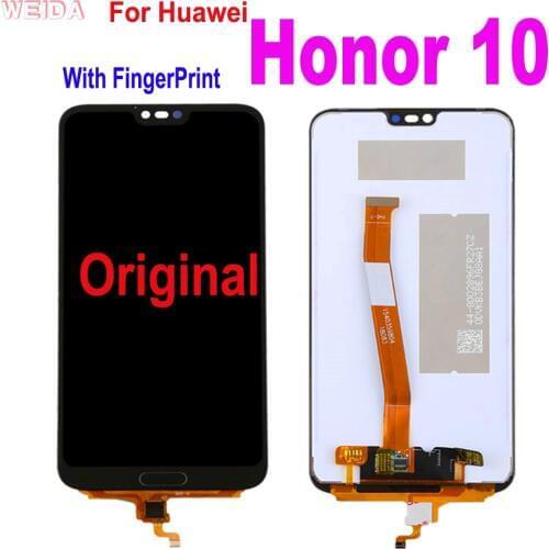 WEIDA Original LCD For HUAWEI Honor 10 Display Touch Screen Frame For Huawei Honor 10 LCD Display On Col-L29 With FingerPrint