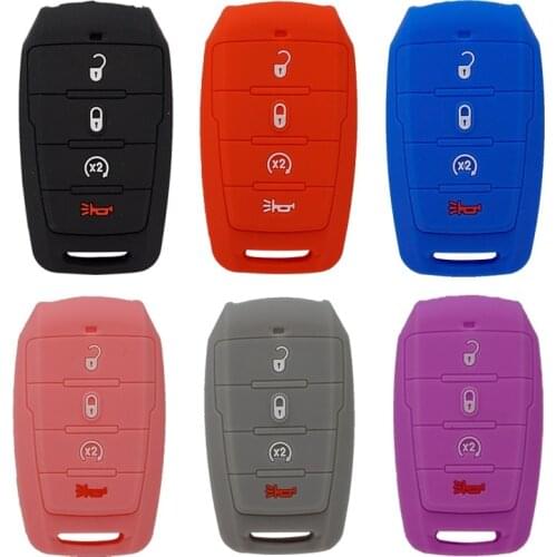 Cocolockey 4 Button Silicone Car Key Case Cover Shell Holder for Dodge RAM 1500 Limited LongHorn 2019 2020