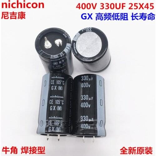 2PCS/10PCS 330uf 400v Nichicon GX 25x45mm 400V330uF Snap-in PSU Capacitor