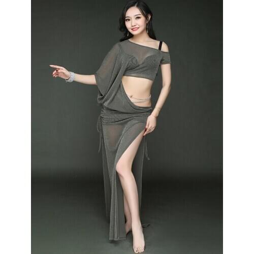 NEW belly dance suit yar short sleeves belly dance clothes long dress women dance dance costumes