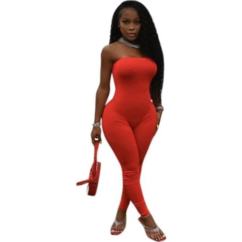 Black Strapless Jumpsuit Women Sleeveless Summer Jumpsuit 2021 Office Work Wear Elegant Casual Women Clothes Set Rompers Clothes