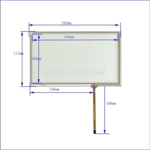 ZhiYuSun NEW 8 Inch Touch Screen 193*117 for industry applications 193mm*117mm for GPS GLASS