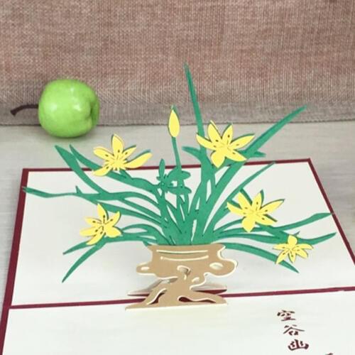 1pcs Flower Pop Up DIY 3D Greeting Card With Envelope Post Card Handmade Christmas Thanksgiving Birthday Souvenirs Festival Gift