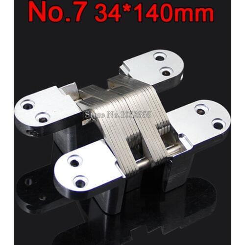1PCS Invisible Concealed Cross Door Hinge 34x140mm Stainless Steel Hidden Hinge Bearing 60KG For Folding Door K101-2