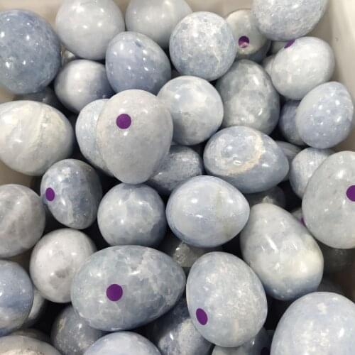 1pcs Natural crystal blue SPAR egg feng shui degaussing meditation home decoration