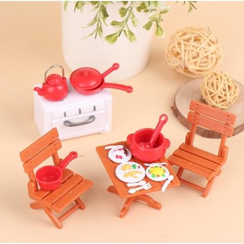 13Pcs/Set Mini Children Doll House Picnic Outdoor Oven Kitchen Scene Toy Model