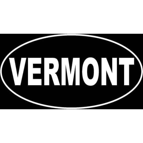 14.5CM*7.7CM VERMONT OVAL CAR STICKER VINYL DECAL Black Silver C10-01452