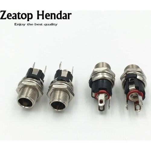 200Pcs Long Type 5.5mm X 2.1mm DC Female Panel Mount DC Power Supply Adapter Metal Jack Sockets Connector