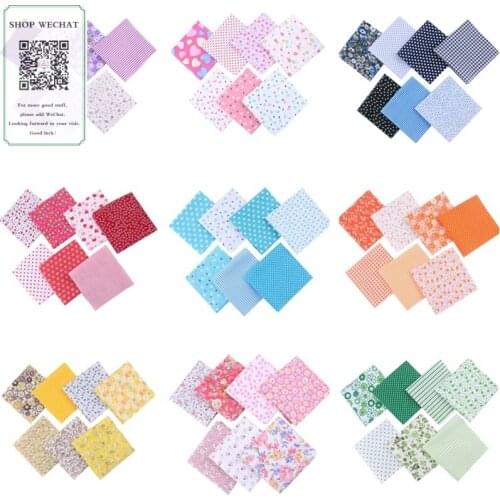 25*25cm Handmade Cotton Cloth Small Cloth Head Cloth Group Green Blue Baby Clothes Doll Small Floral Pastoral Fabric