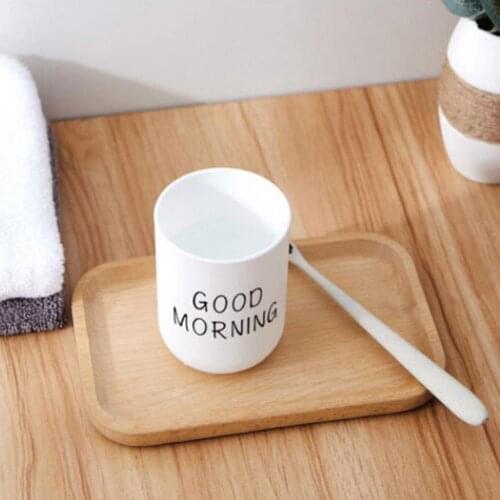 330ml Good Morning Cup Toothbrush Holder Washing Drinking Bathroom Tooth Mug