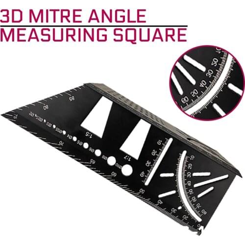 3D Mitre Angle 45 90 Degree Angle Ruler Measuring Square Aluminum Alloy Punctuation Marking Gauge Framing Protractor Woodworking