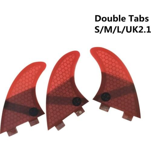 Double Tabs thruster fins S/M/L/UK2.1 Size Fiberglass fins Surfboard Fin surfboard accessories upsurf Fins Double TabsFins