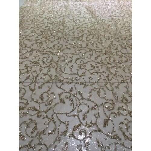 HLL019 champagne plant flower shining sparkle glued mesh lace for sawing/wedding /lady dress design ,free shipping by dhl